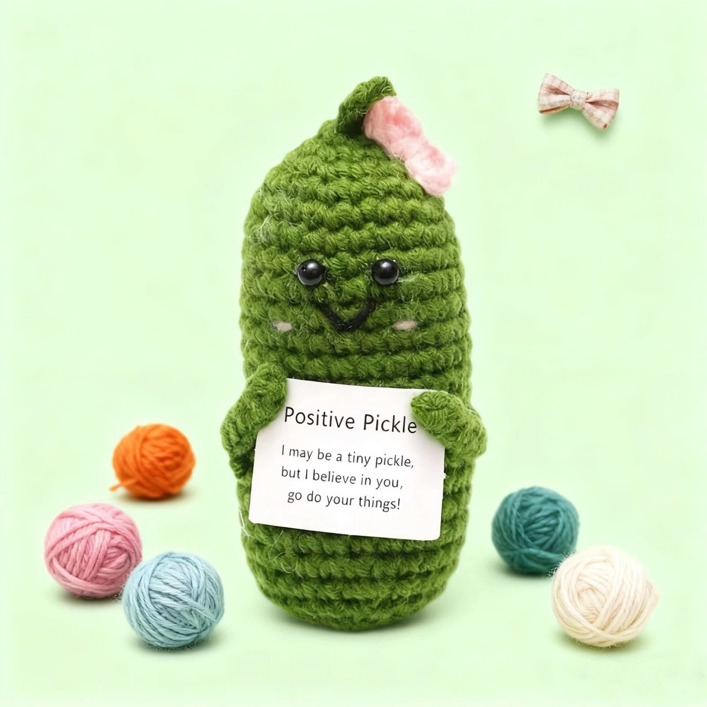 Crochet Positive Pickle Plush Toy