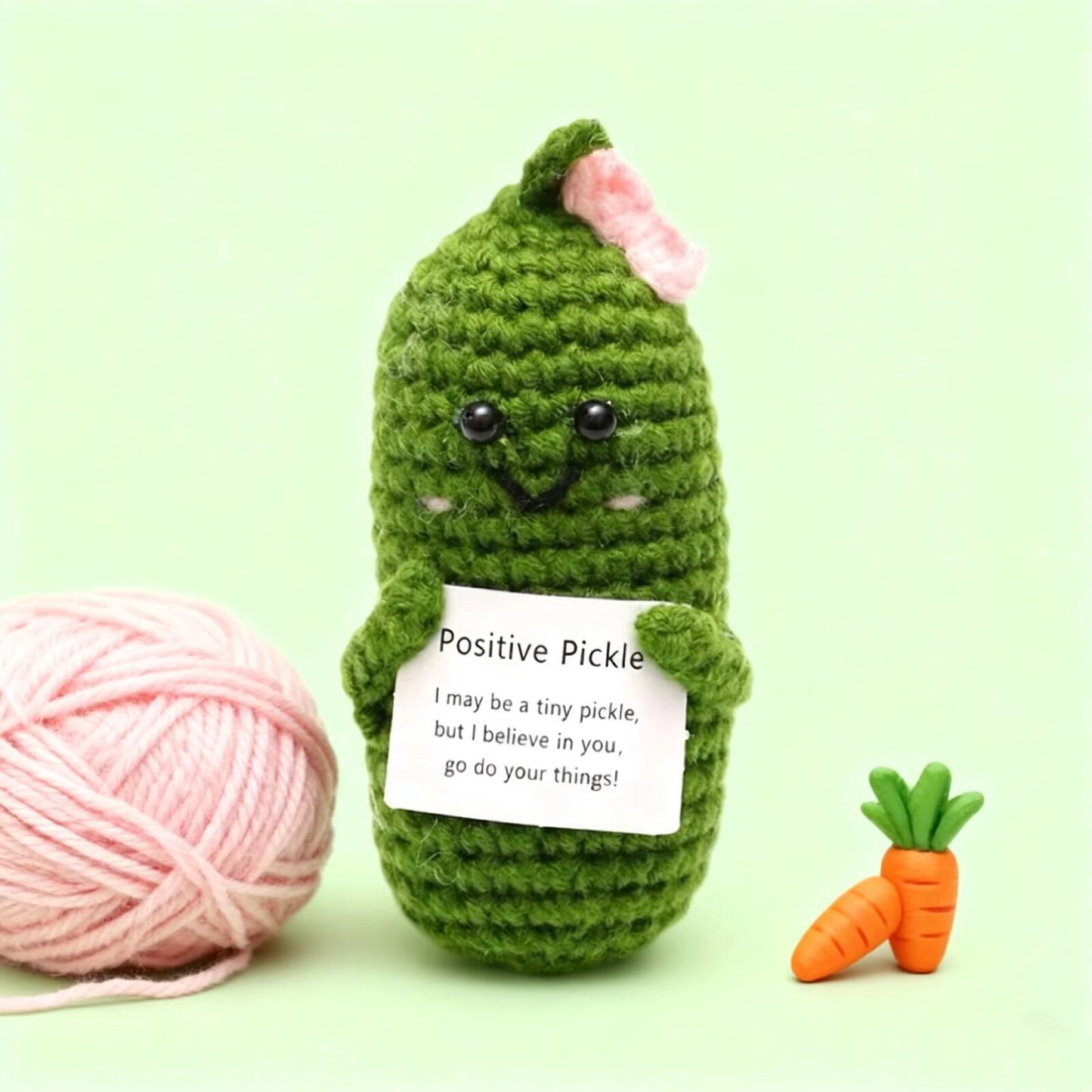 Crochet Positive Pickle Plush Toy