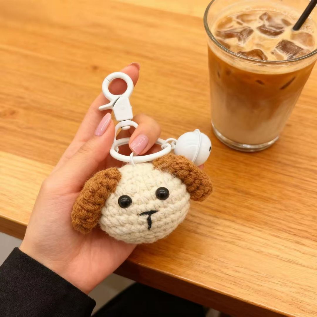 Crochet Dog Bear Whale Keychain Set