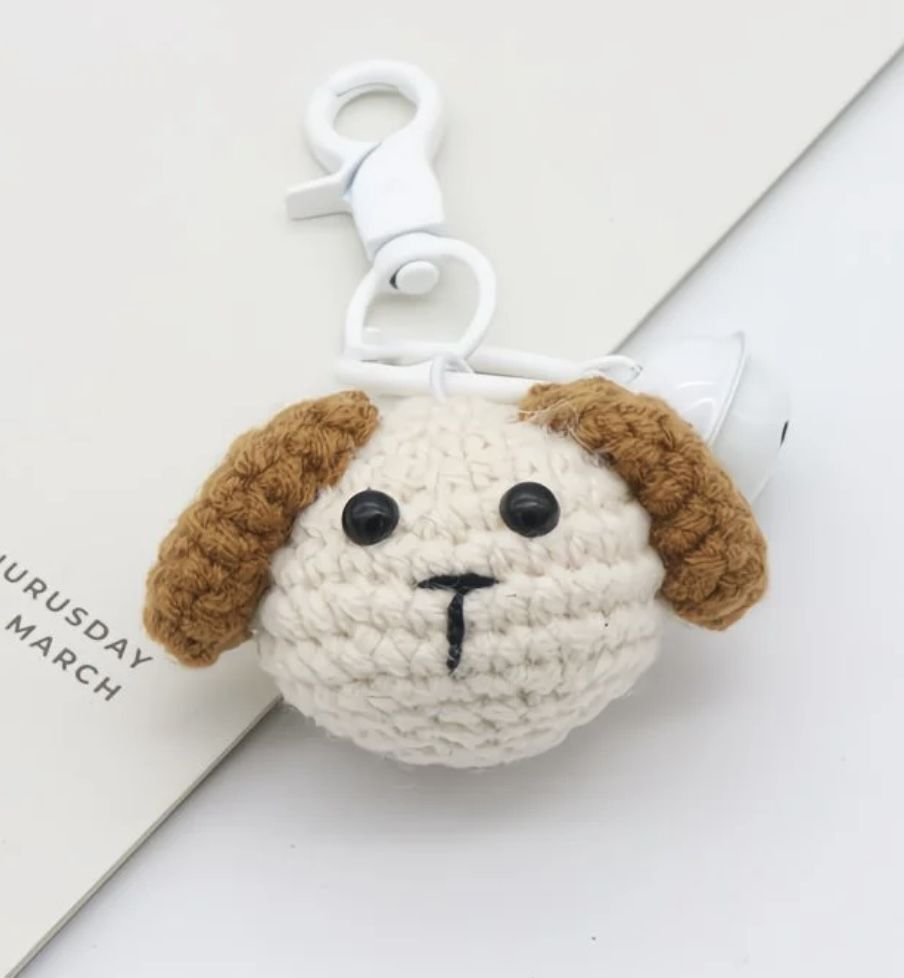 Crochet Dog Bear Whale Keychain Set