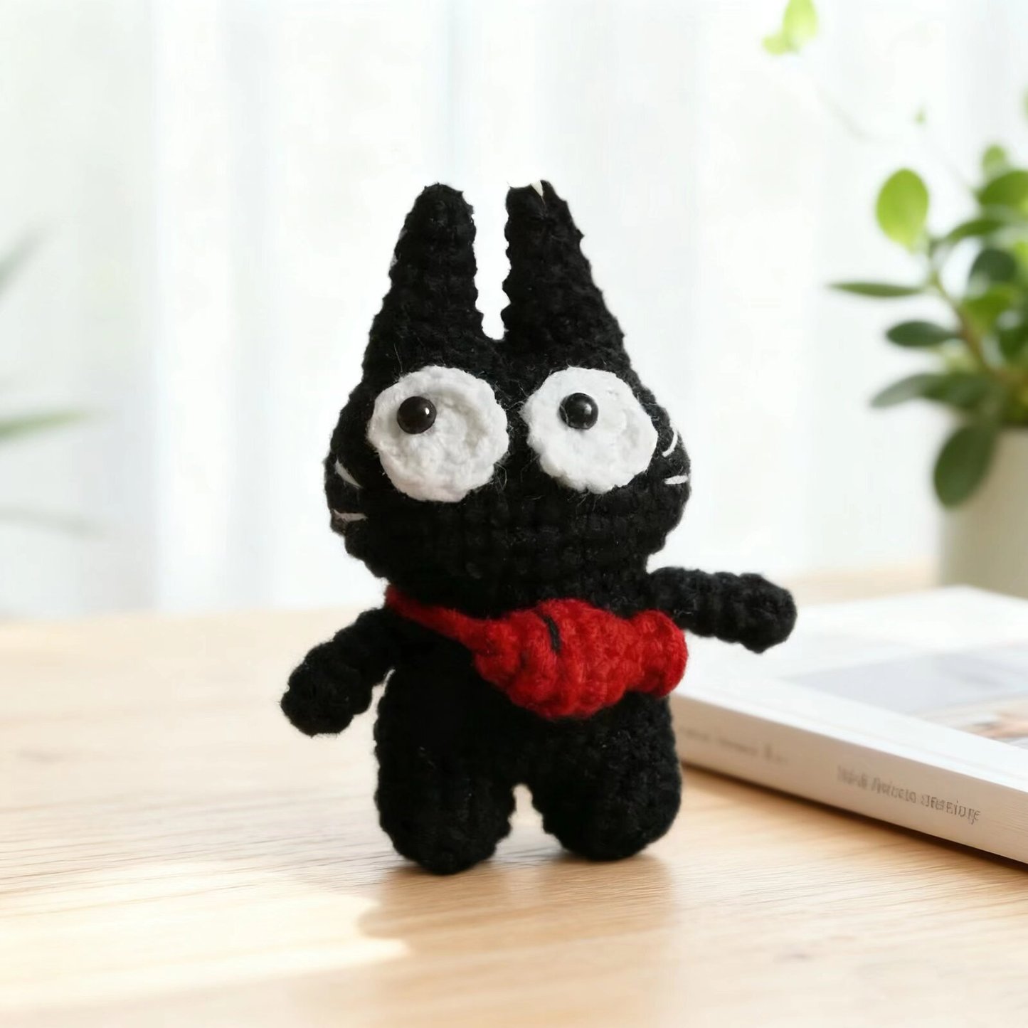 Crochet Black Cat Keychain Plush