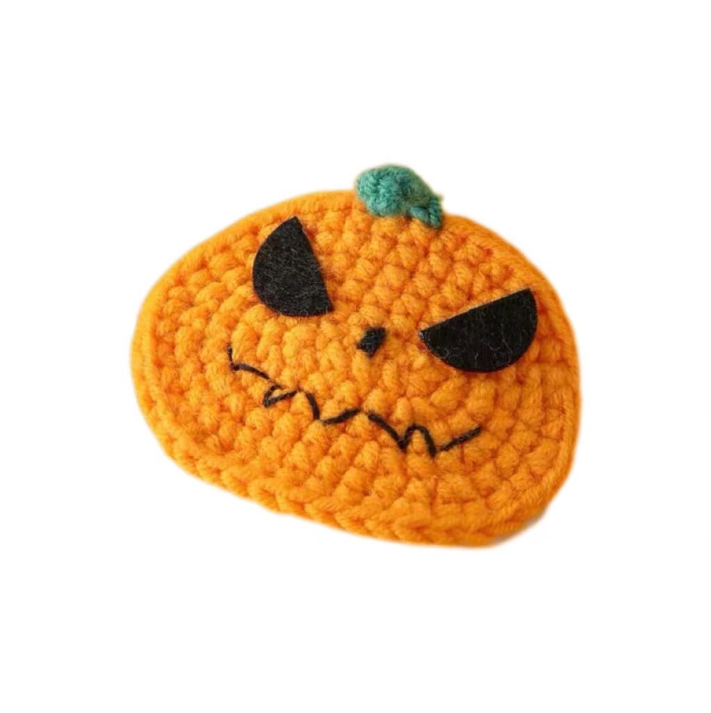 Halloween Pumpkin Crochet Hair Clip