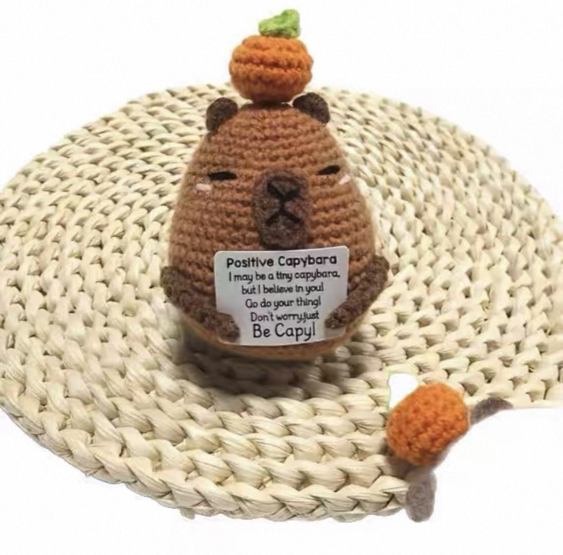 Positive Capybara Crochet Plush