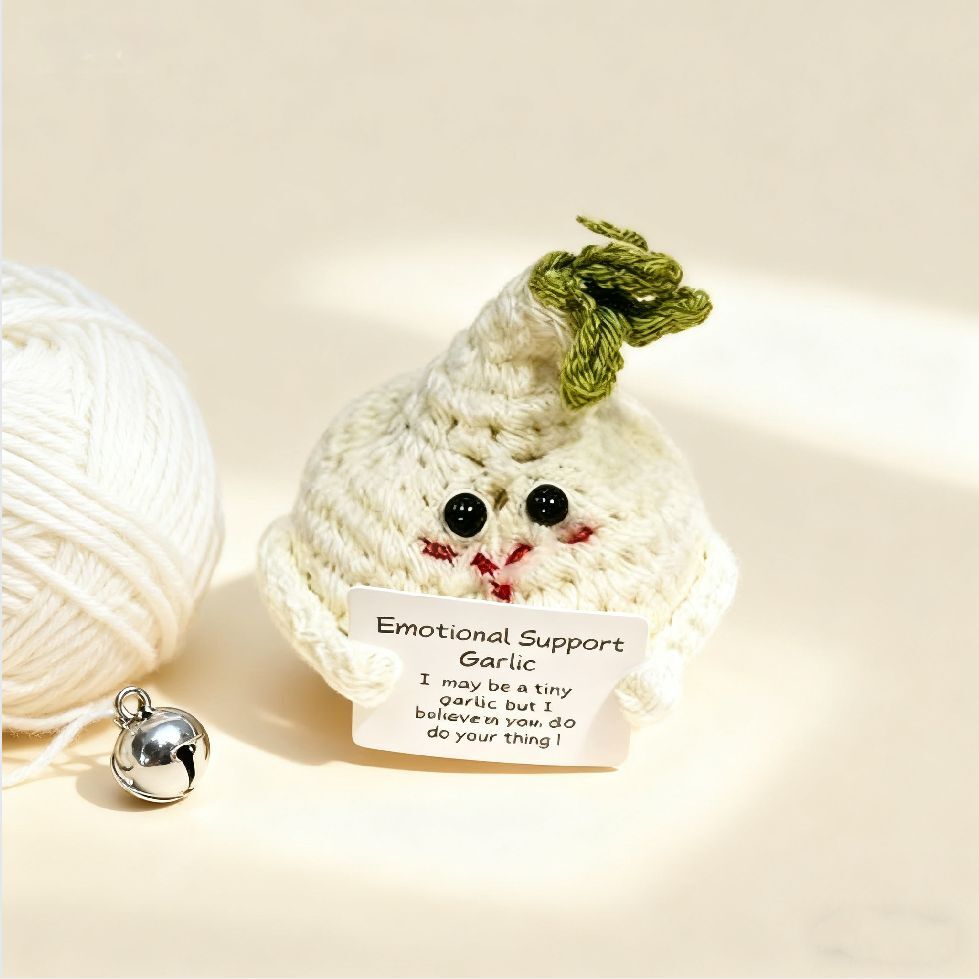 Garlic Crochet Doll Keychain