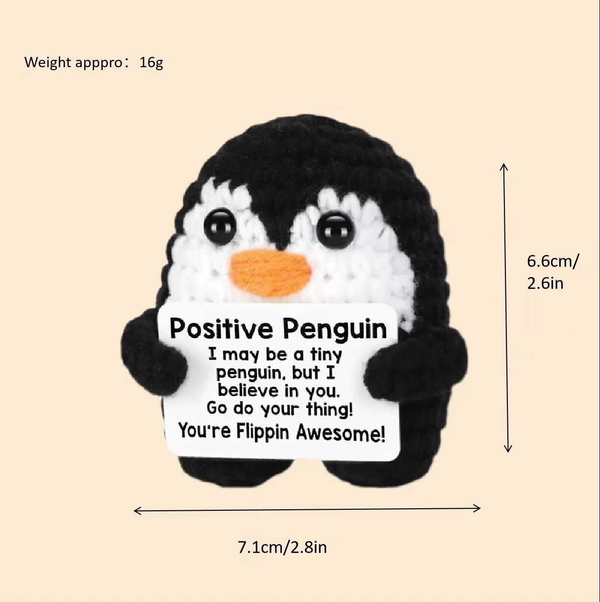 Positive Penguin Crochet Plush