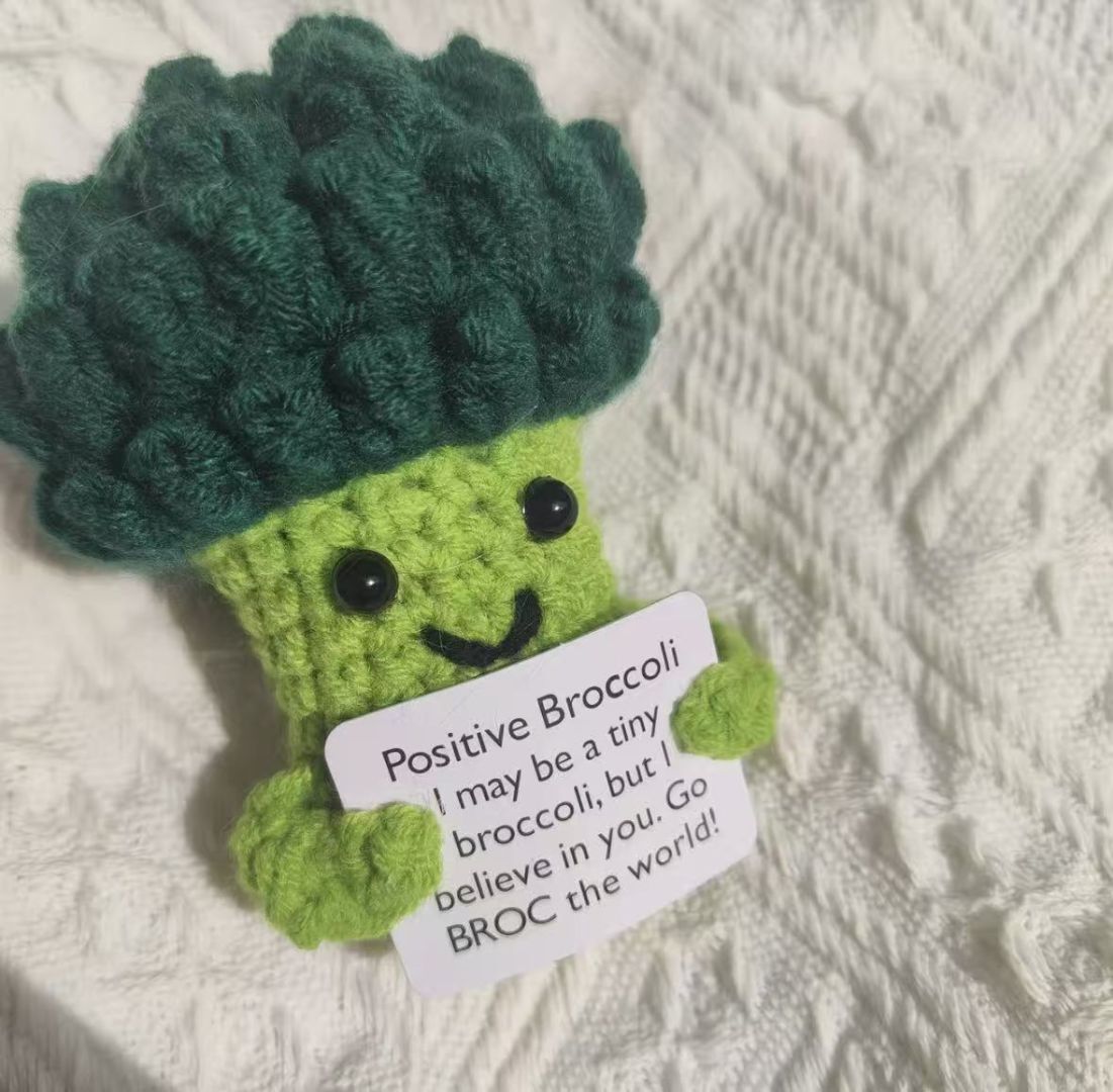 Positive Broccoli Crochet Plush