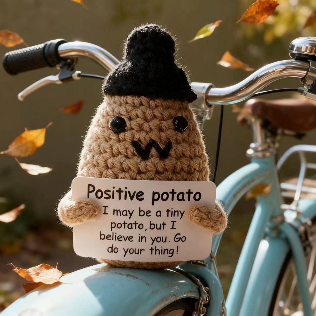 Positive Potato Crochet Plush with Hat