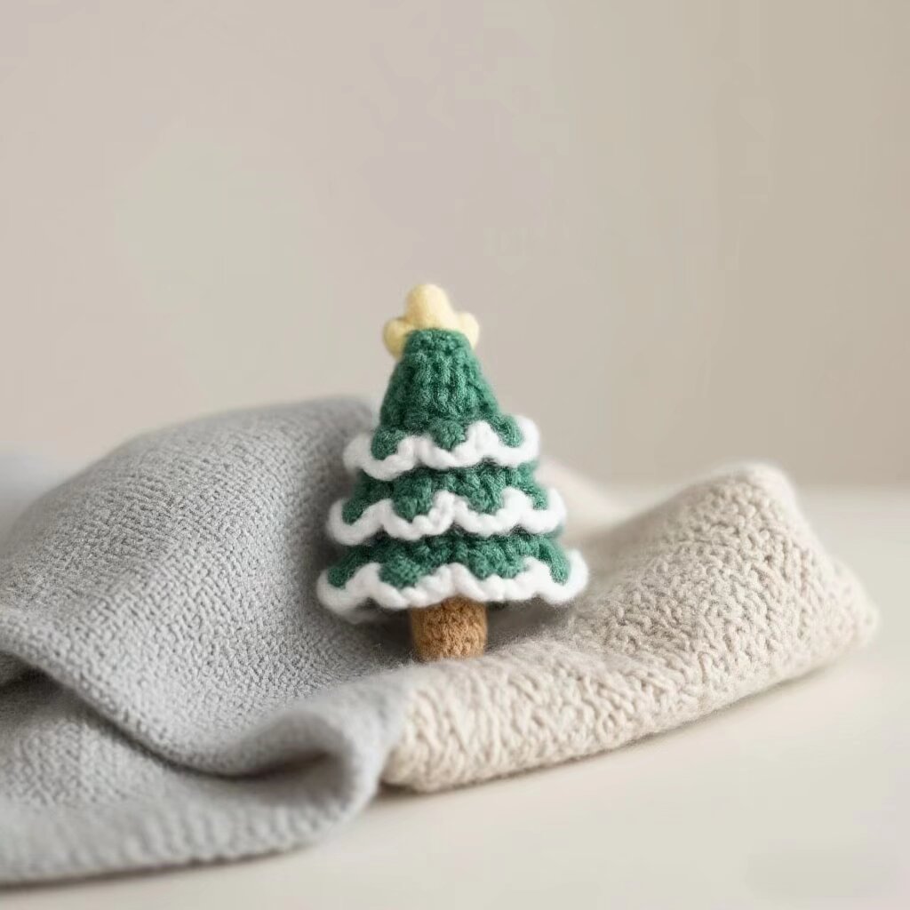 Christmas Tree Crochet Keychain