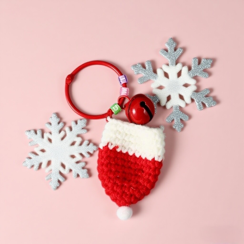 Christmas Stocking Crochet Keychain