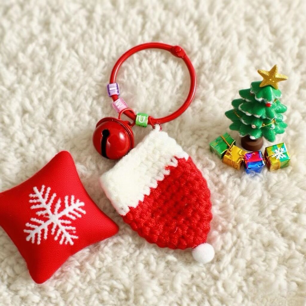 Christmas Stocking Crochet Keychain