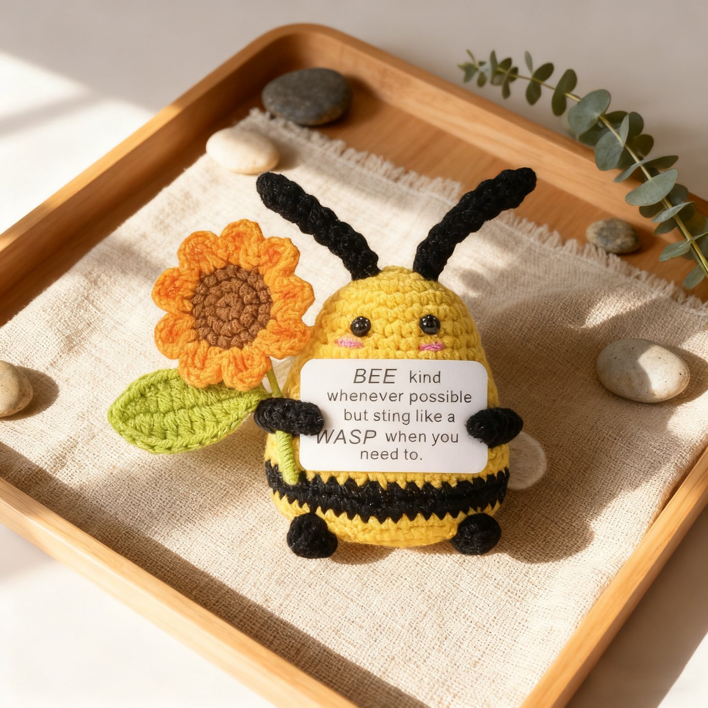 Bee Kind Crochet Plush Decor