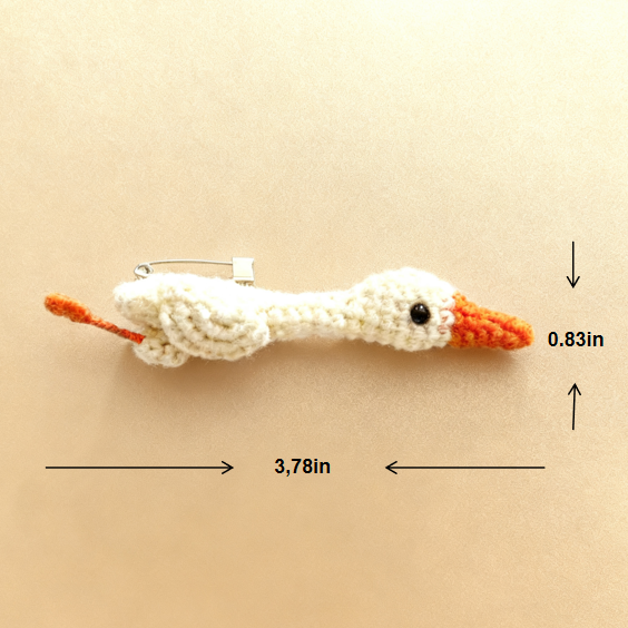 Crochet Duck Goose Brooch Pin