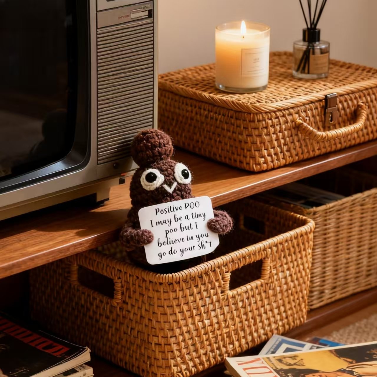 Crochet Positive Poo Plush Toy