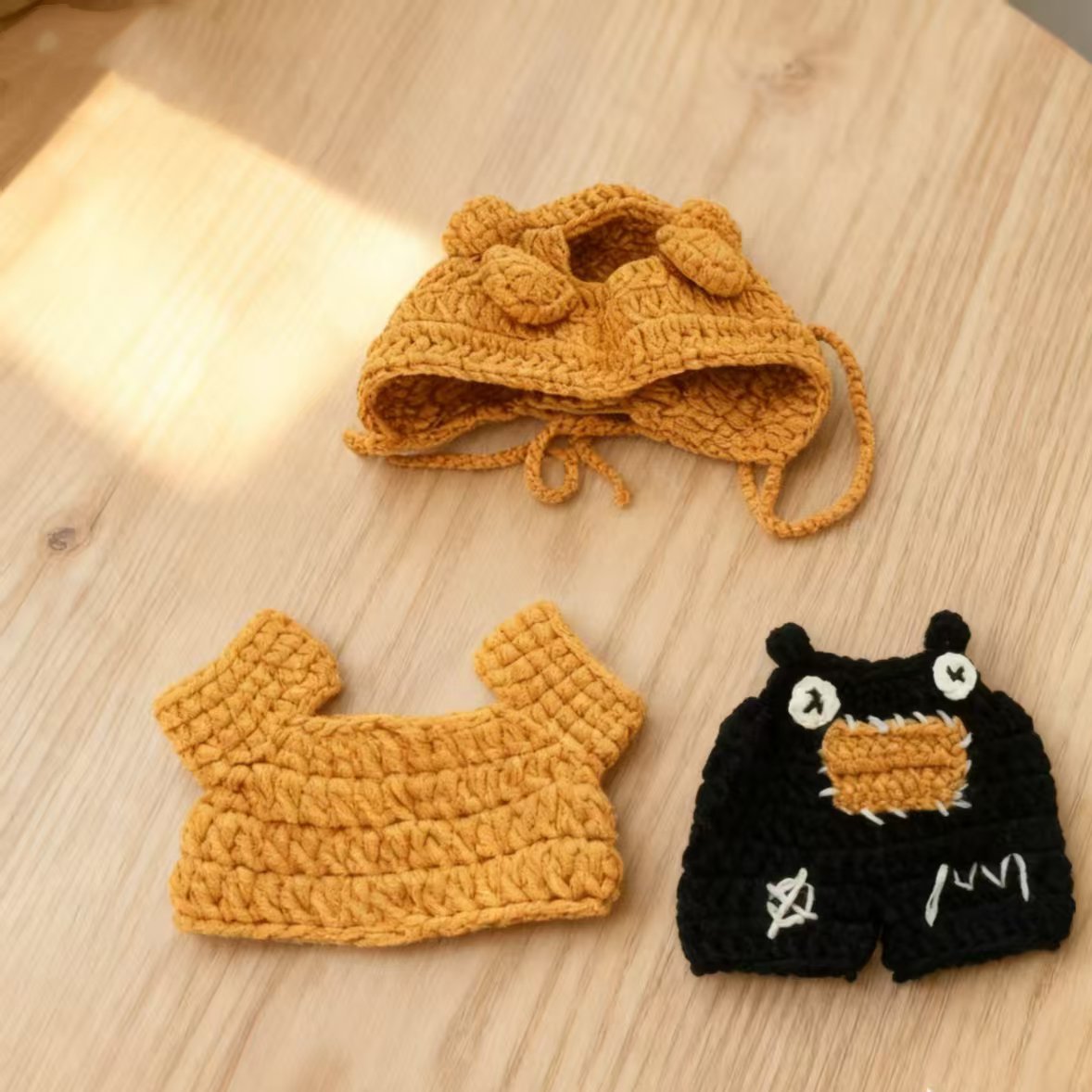 Crochet Bear Doll Clothes Set