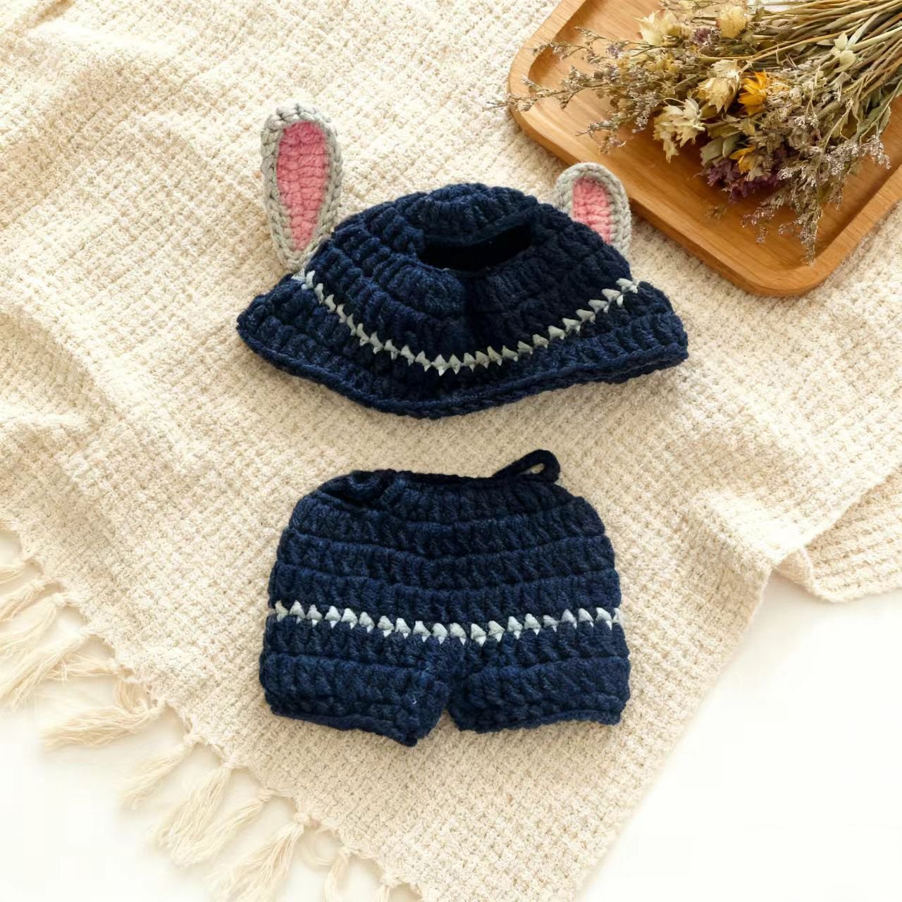 Crochet Rabbit Ear Doll Outfit