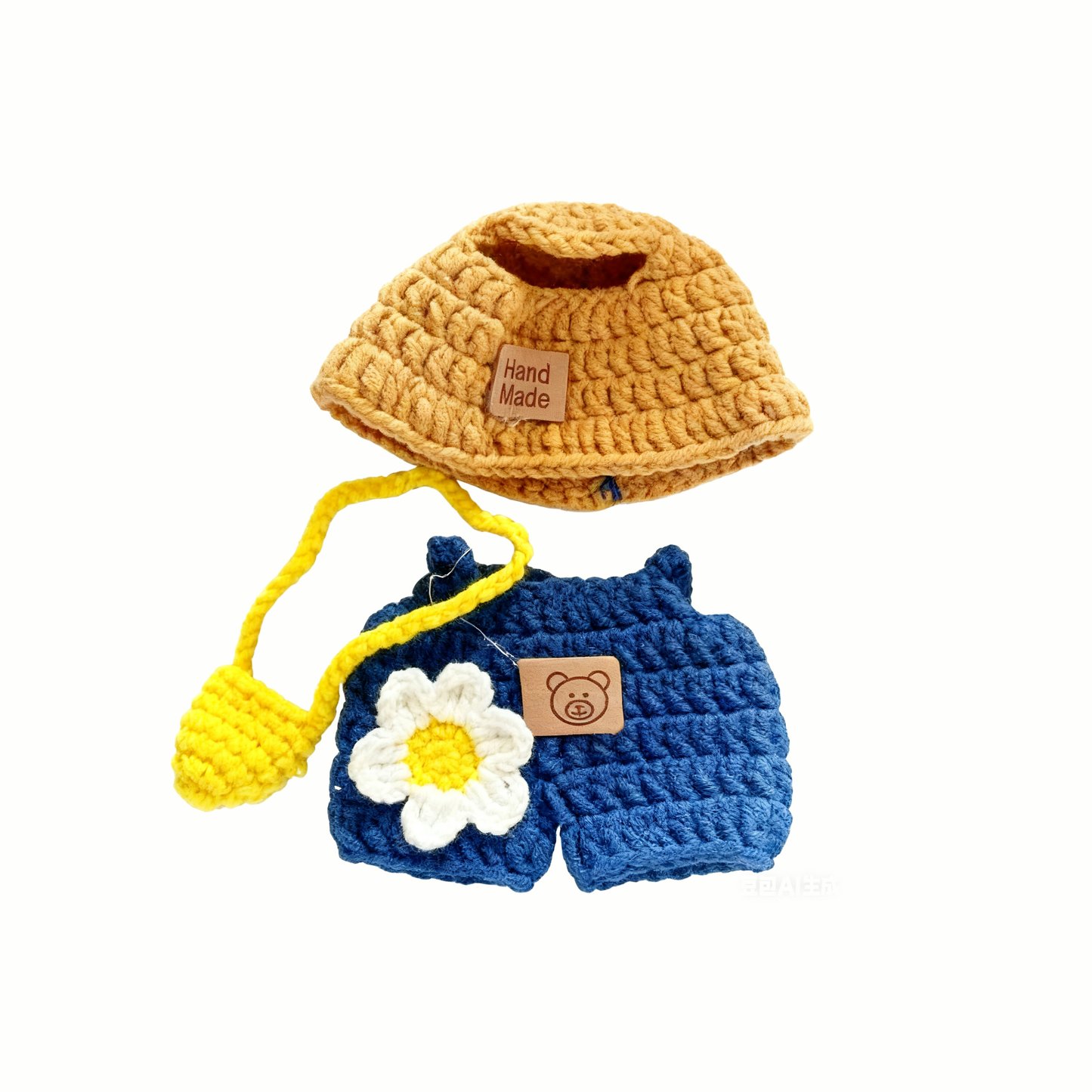 Crochet Doll Clothes Bucket Hat Set