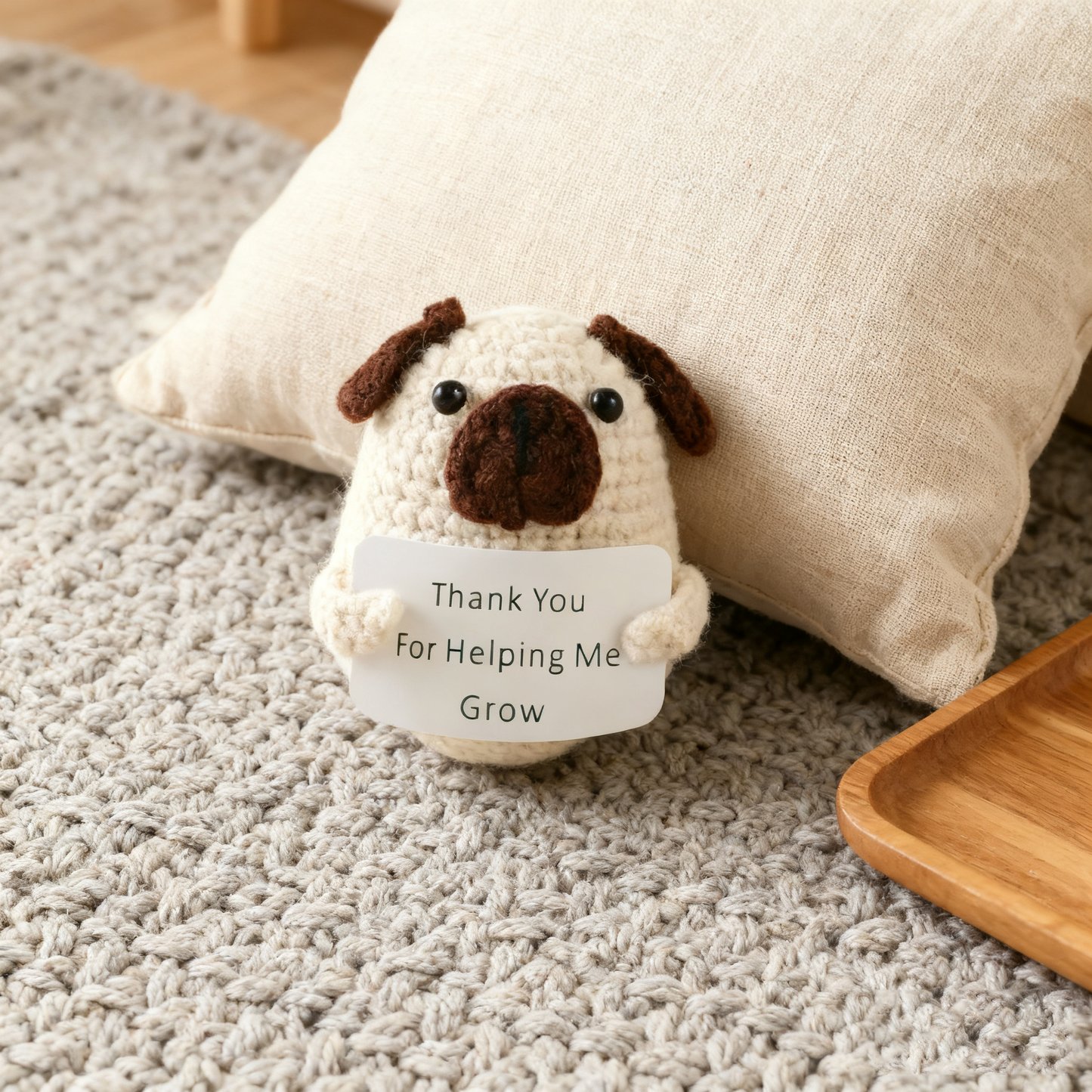 Crochet Pug Plush Thank You Gift