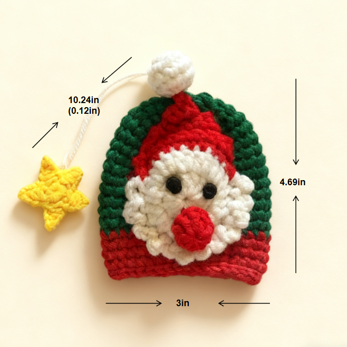 Crochet Santa Keychain Christmas Charm