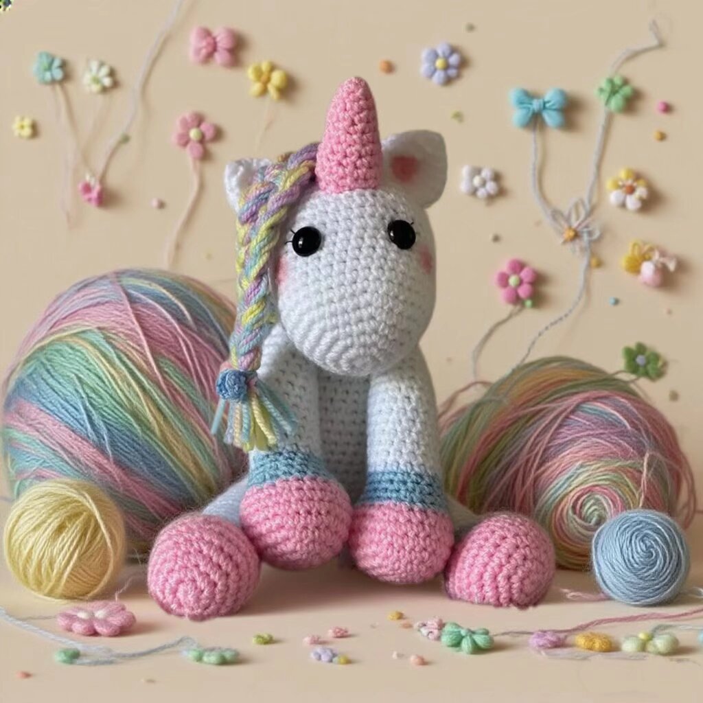 DIY Gentle Unicorn Amigurumi Crochet Set
