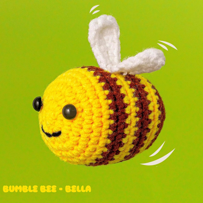 Crochet Bee Ornaments Pendant Hand Made Woven Wool Doll DIY Knitted Material Bag