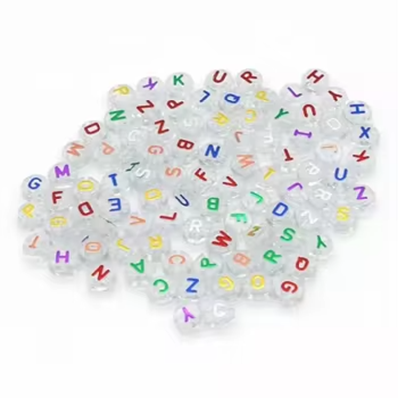 luminous Alphabet Letter Mixed Color Bead Flat Round Bead Glow in the Dark Beads