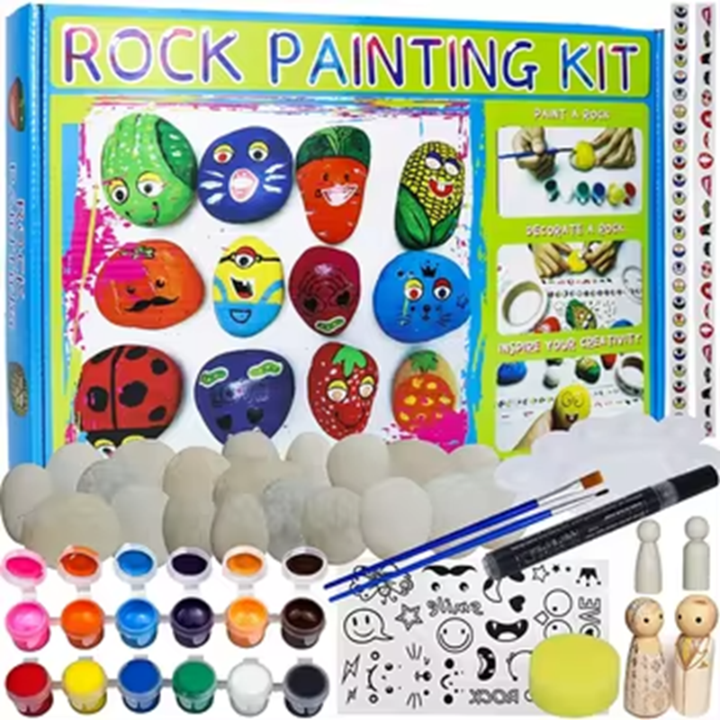 Rock Painting Kit Kids DIY Art Crafts Waterproof Paint Stone Art Painting Sets