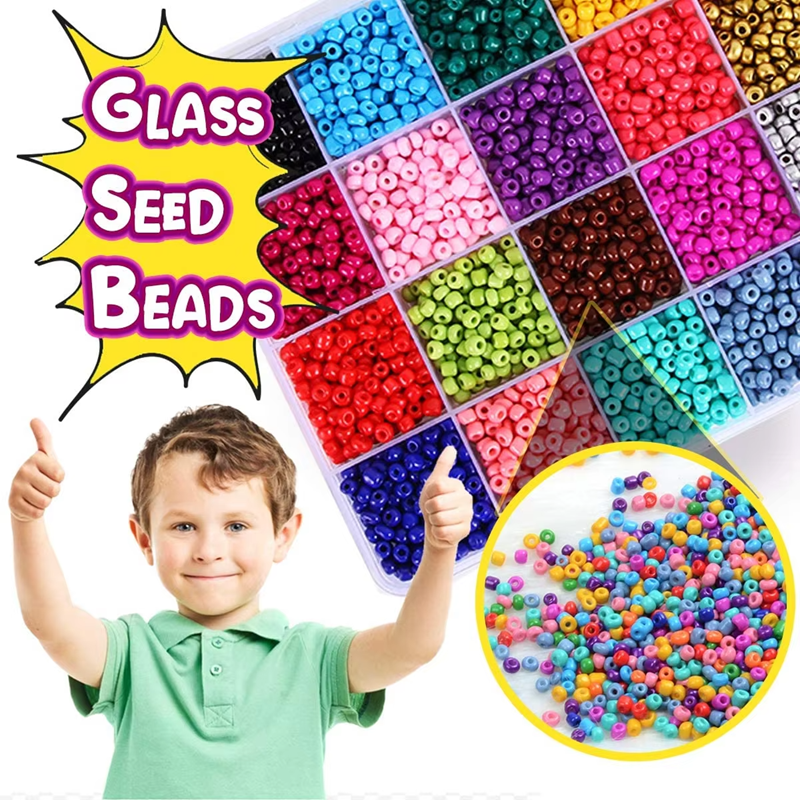 4mm Glass Seed Beads and Letter Beads Kits DIY Fashionable Jewelry Making Set