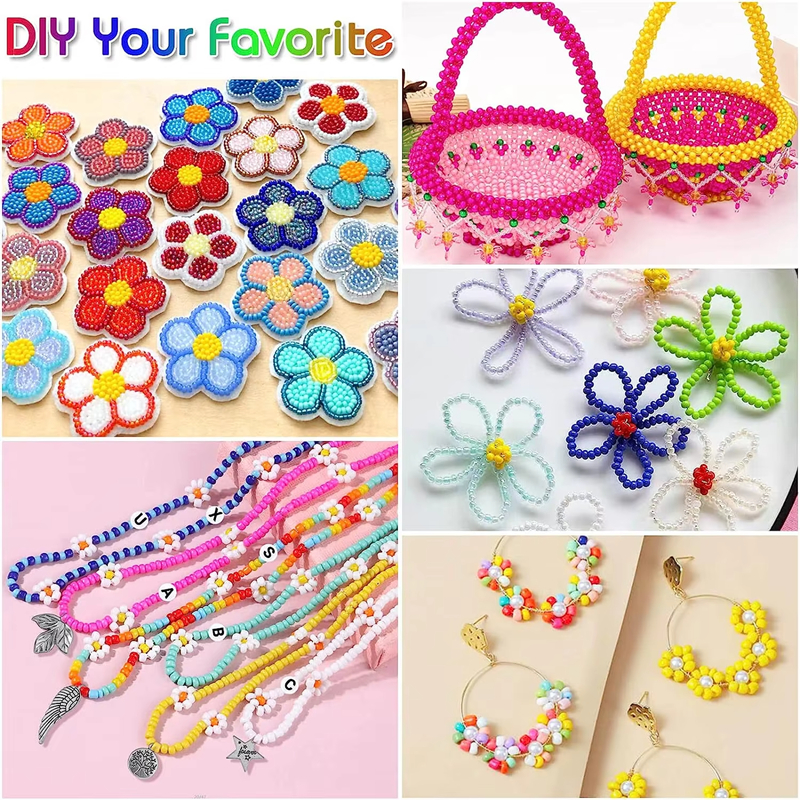 12000 pcs Glass Seed Beads DIY Material Bracelets Beads Girl Jewelry Making Kits