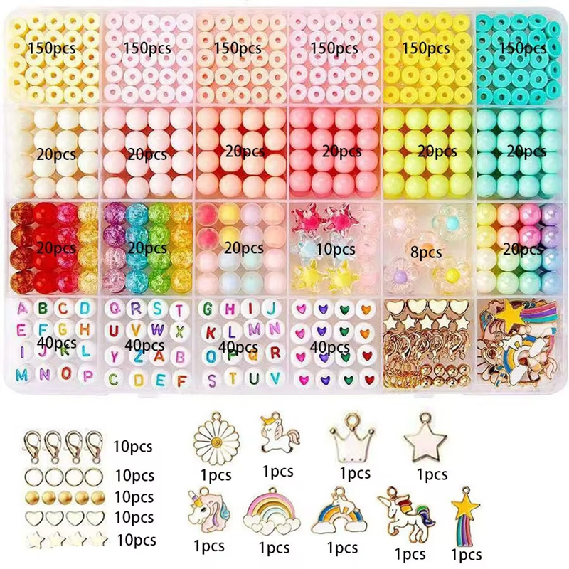 Polymer Clay Bead Kits for Kids DIY Friendship Making Necklace Charm Pendant Set