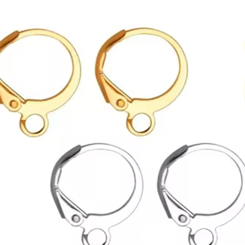 Stainless Steel Hypoallergenic Gold Silver French Earring Hooks Wire Ear Clasps Settings Base for DIY Jewelry Making