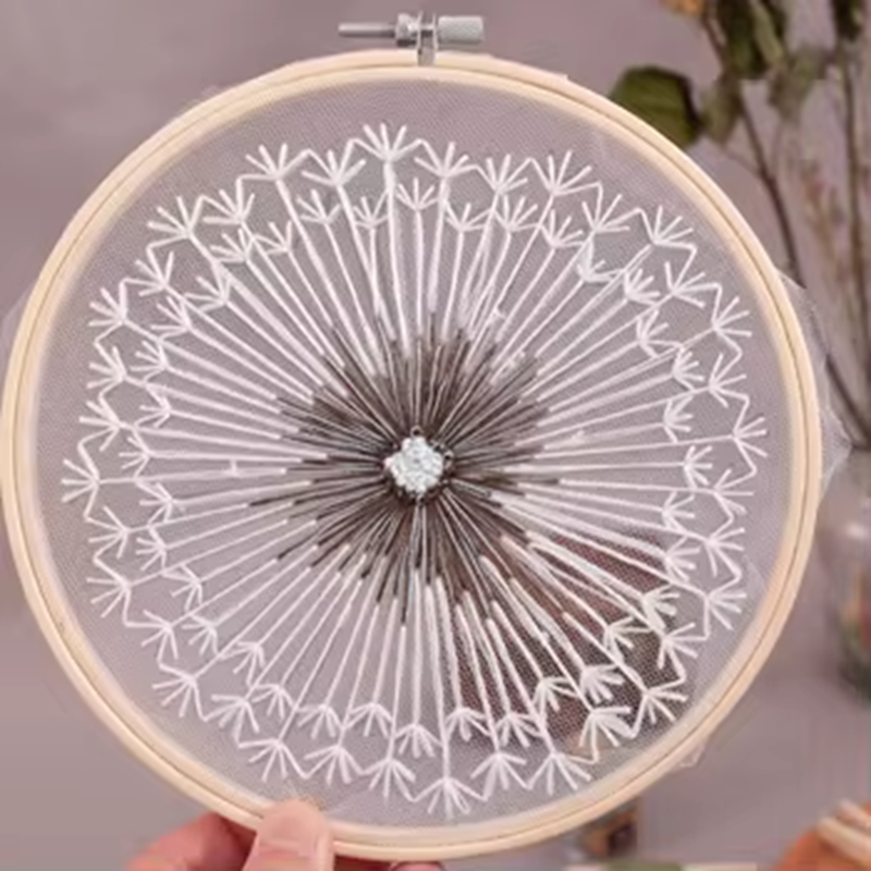 Beginner DIY Embroidery Kit Chinese Traditional Style Fabric Embroidery Hoop Toy