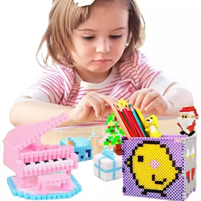 24 Colors Perler Hama Beads Set 2.5/5 mm Ironing Beads Kit Kids DIY Crafted Toys