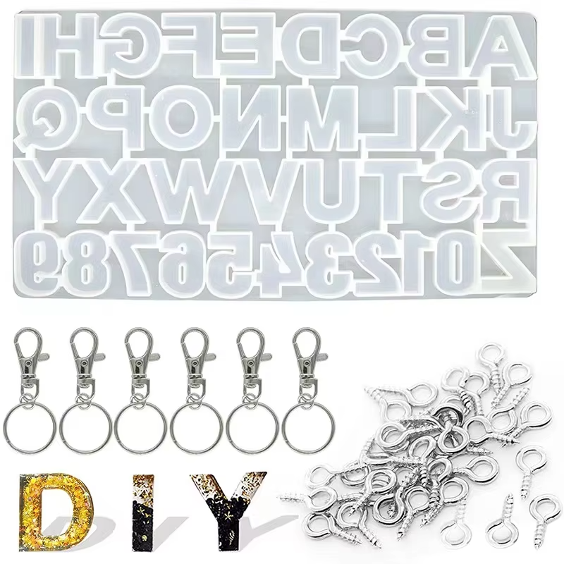 Epoxy Resin Alphabet Jewelry Making Kits Beginners Making DIY Casting Molds Set