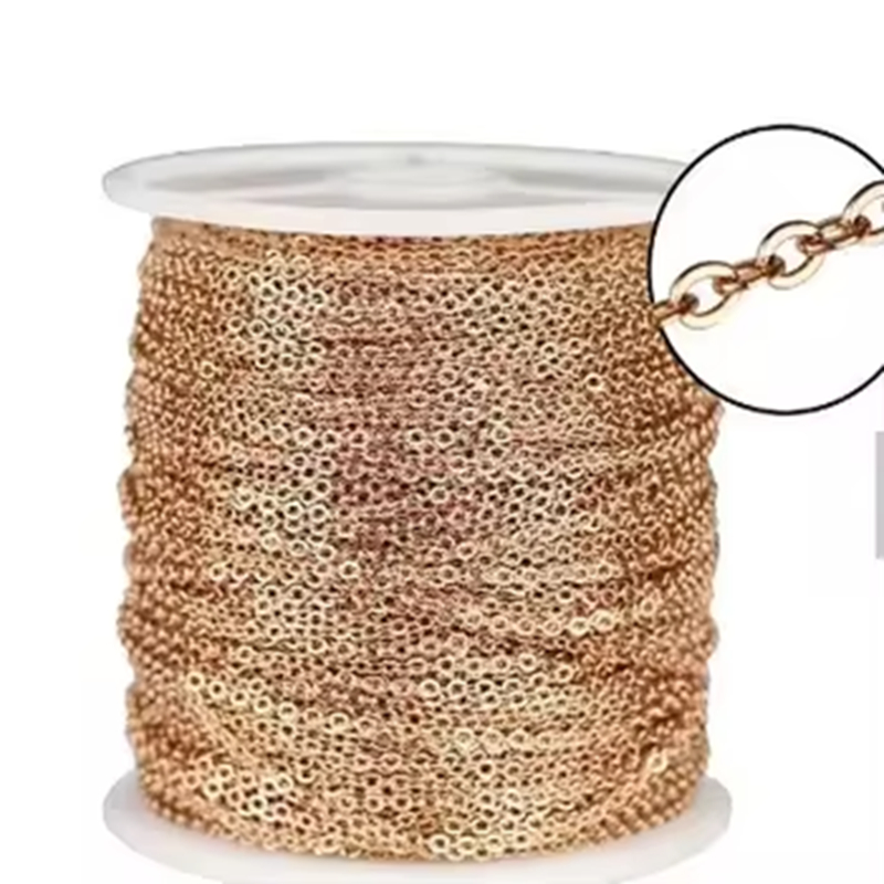 3 m DIY Jewelry Findings Gold Plated Stainless Steel Cable Chain Roll for Jewelry Making