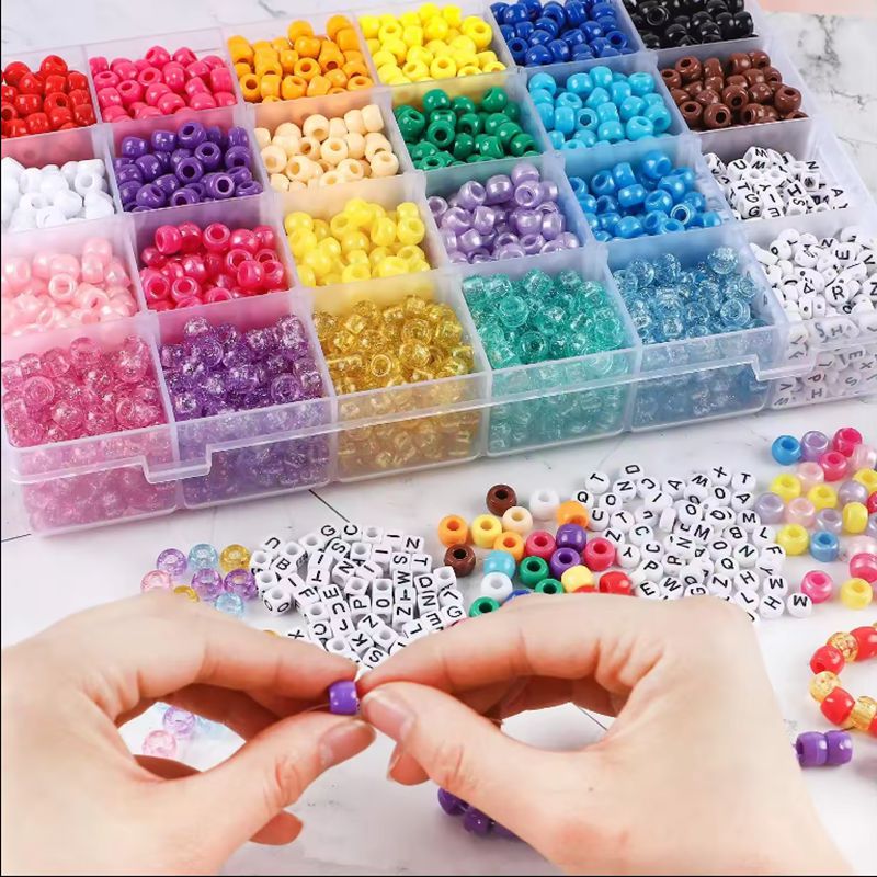 6x9mm Plastic Acrylic Bucket Beads Kits Charms DIY Making Craft Decoration Beads