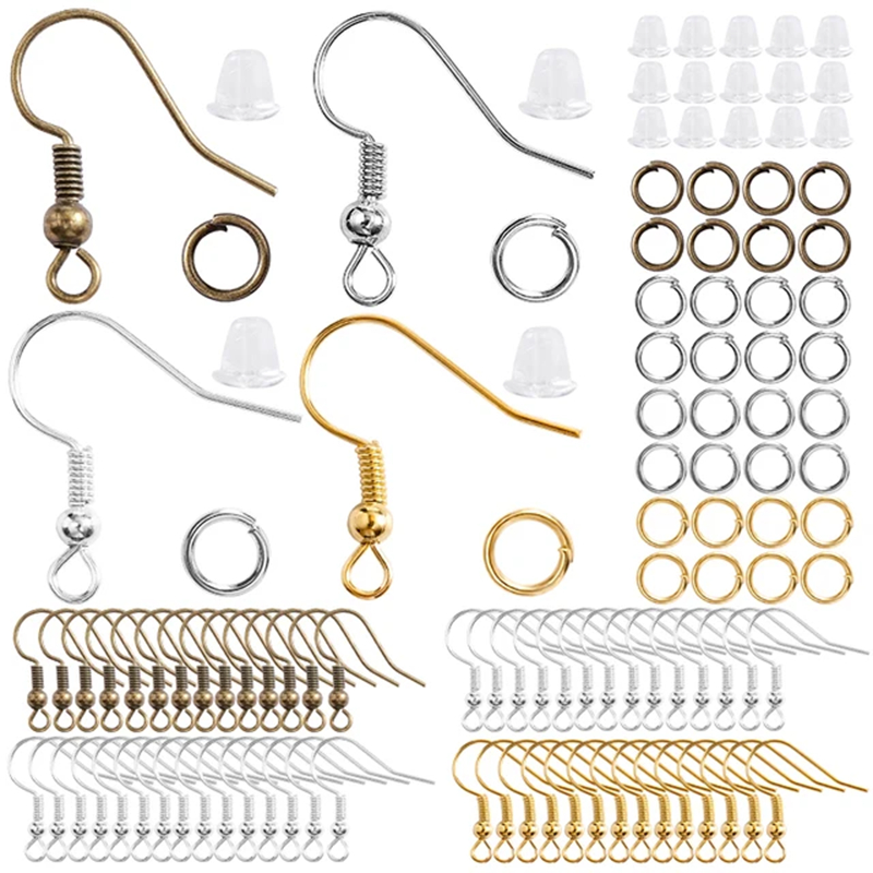 600pcs Handmade DIY Earring Making Materials Anti Allergic Semi Finished Color Preserving Electroplated Earring Hooks Kit