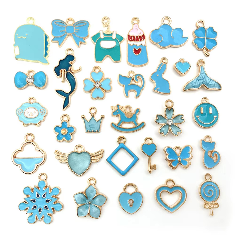 Mix Enamel Alloy Pendants DIY Making Jewelry Oil Dripping Charms Components