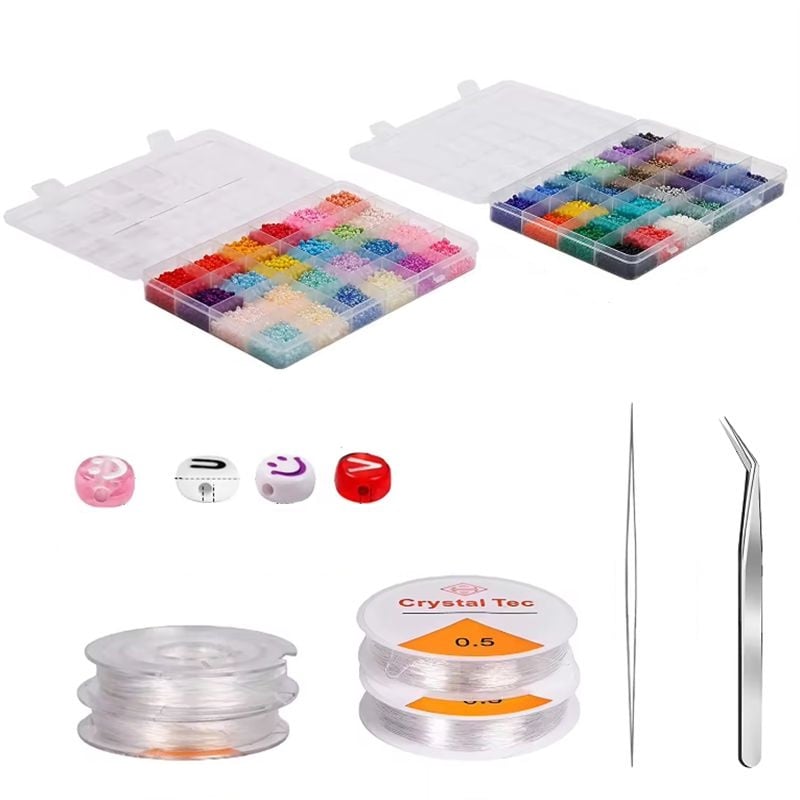 Czech Glass Seed Bead Kits DIY Jewelry Making Set Letter Beads Crafts Accesorios