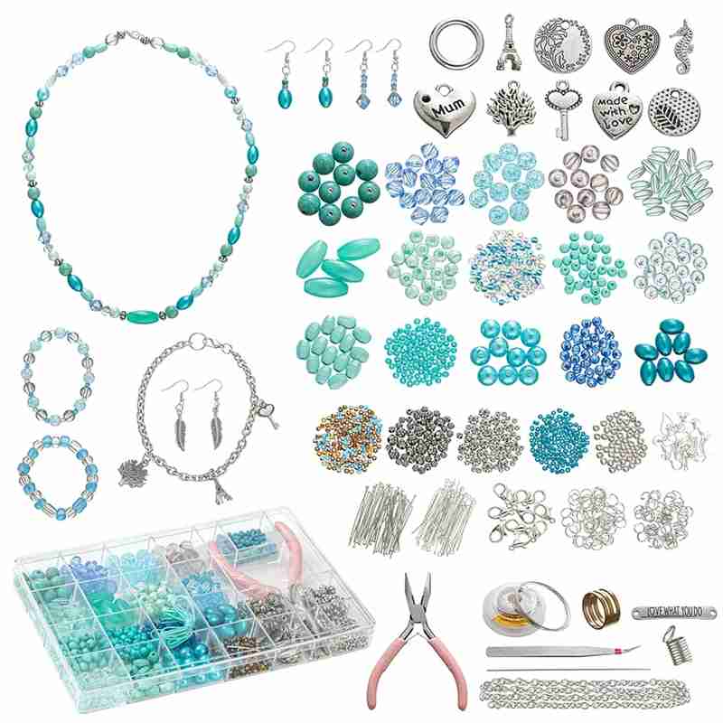 Irregular Natural Stone Jewelry Kits DIY Beaded Jewelry Making Gravel Beads Set