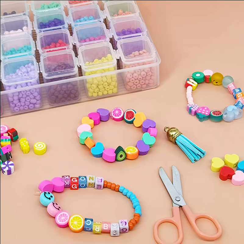 28 Color Glass Seed Beads Set Letter Beads DIY Making Name Charm Jewelry Kits