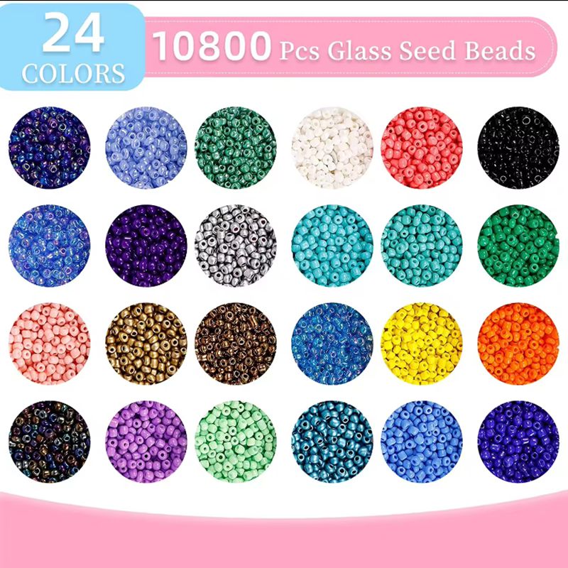 48 Color Czech Glass Seed Beads Set DIY Bracelet Necklaces Jewelry Making Kits