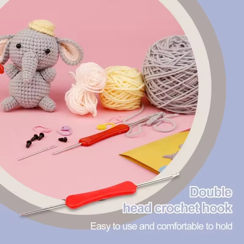 Cute Animal Crochet Kit Starter DIY Crochet Keychain Crochet Doll Material Set