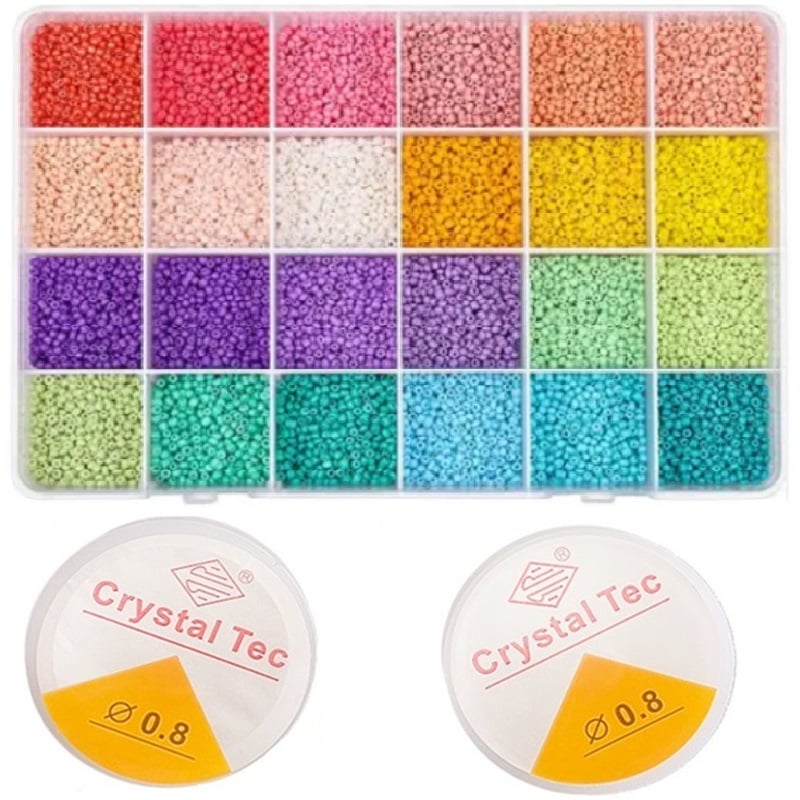 Color Glass Seed Beads and 7*4mm Letter Beads Set DIY Jewelry Making Crafts Kits