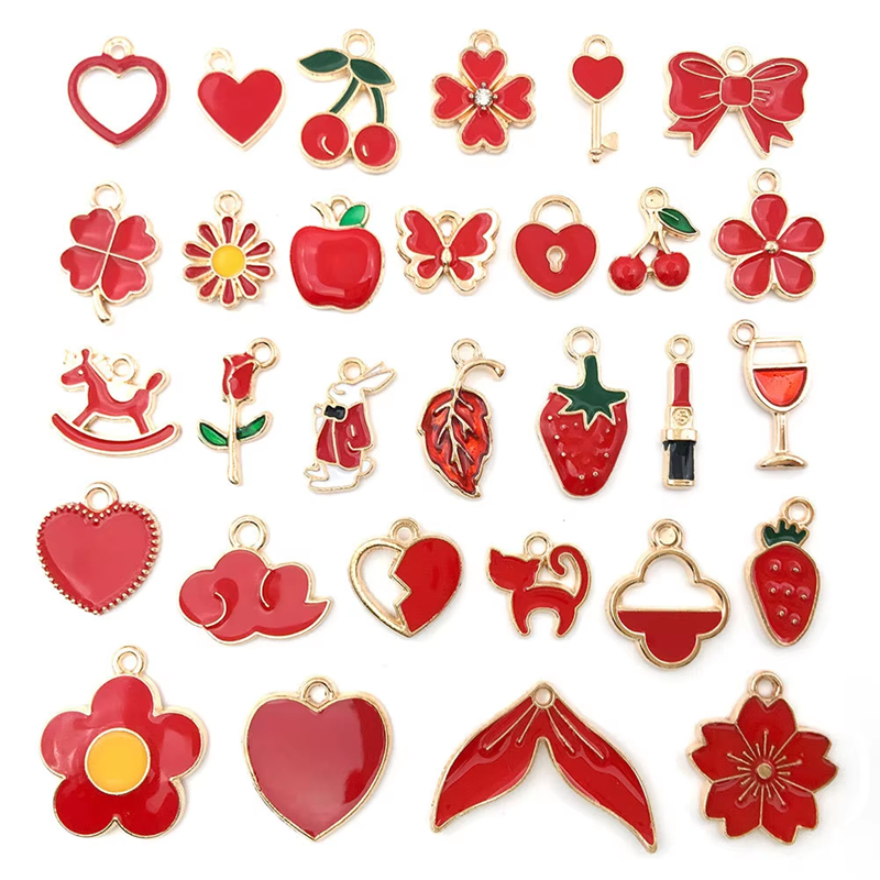 Mix Enamel Alloy Pendants DIY Making Jewelry Oil Dripping Charms Components