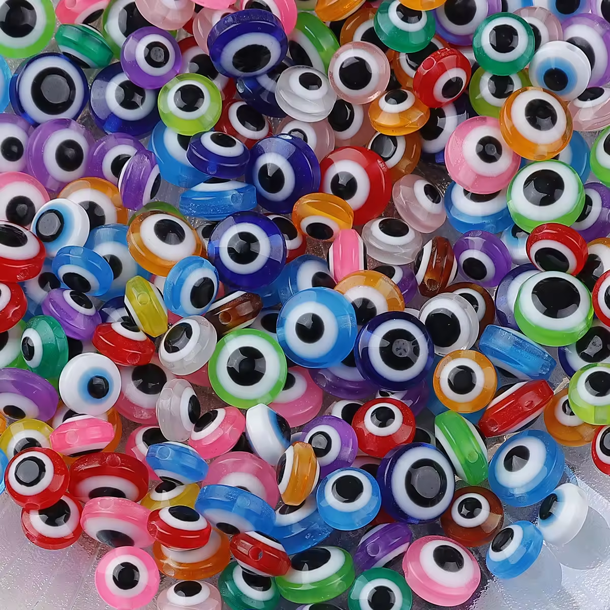 300pcs 5*8mm round glass eye loose beads DIY make bracelet necklace amulet beads