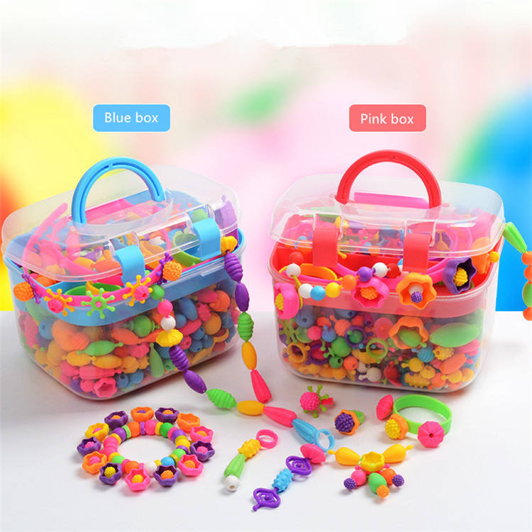 POP Funny Plastic Beads Kit Colorful Art Crafts Creativity DIY Jewelry Beads Set