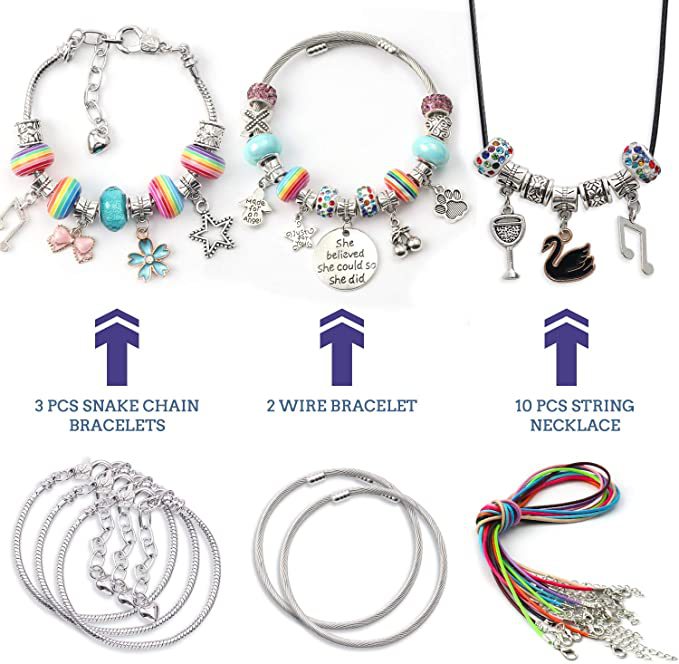 Jewelry Making Kits With Beads Bracelets Charms Necklace DIY Making Crafts Set