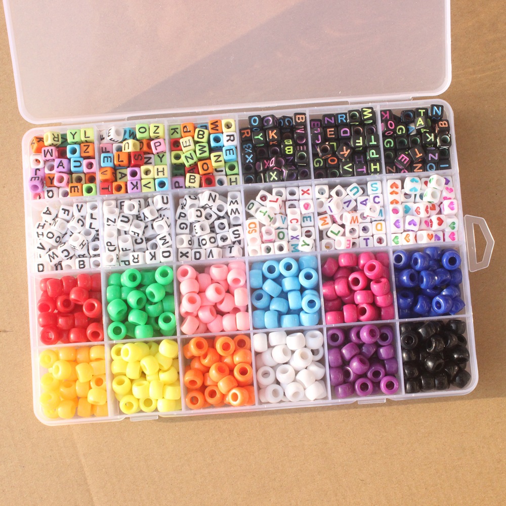 Candy Color Hole Beads 6MM Letter Kit Acrylic Plastic Beads DIY Jewelry Make Set