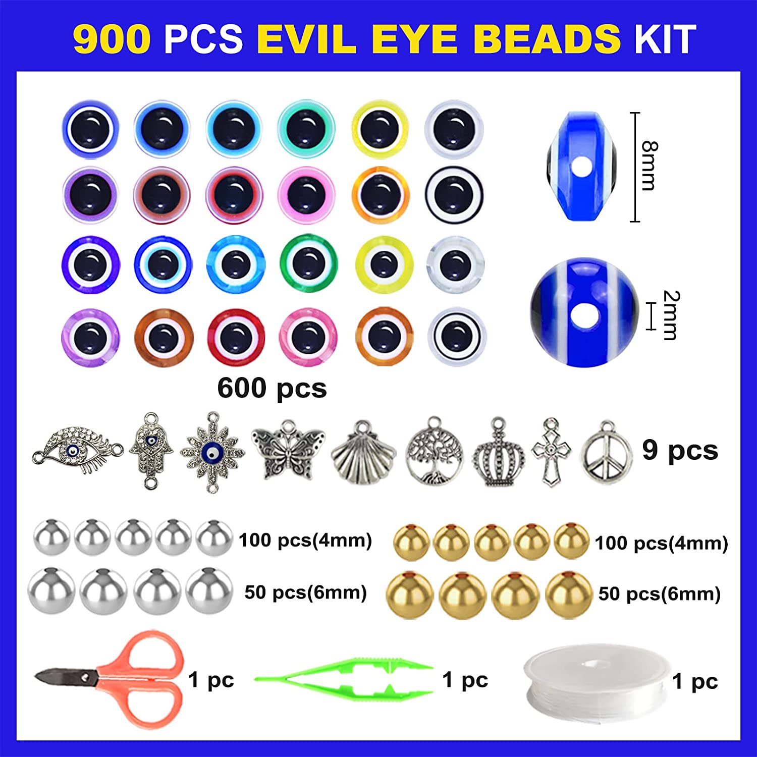 Flat round Eye Shaped Resin Beads for Women Jewelry Making Kit DIY Fashion Style