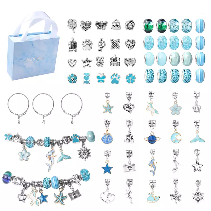 Large Hole Beads Set DIY Jewelry Personalized Bracelet and Necklace Making Kits